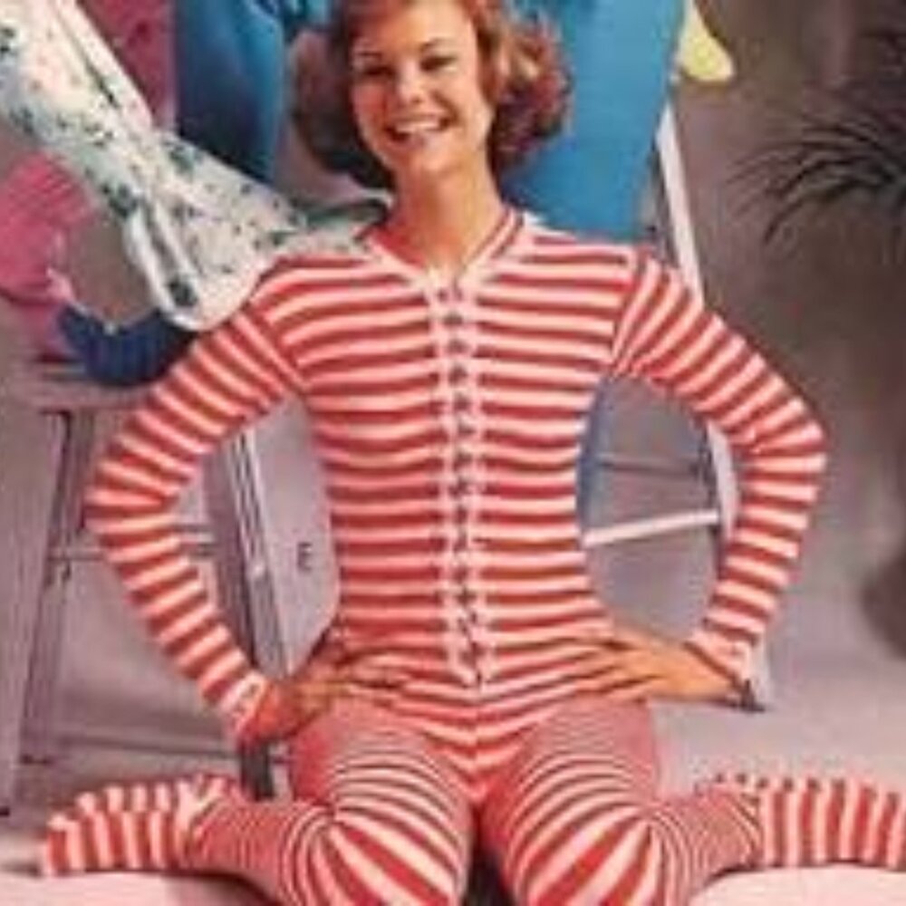 Vintage 70s Red and White Footie Pajamas